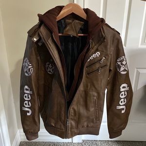 Custom Pleather JEEP hooded Jacket. For JEEP lovers. Never used.